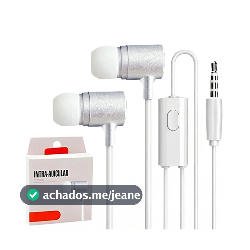 Fone De Ouvido Com Microfone Conector De Fone Fe Ouvido De P2 3,5 MM E Lightning Branco 1,3 Metros