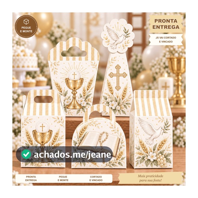 Kit Festa Primeira Eucaristia PRONTA ENTREGA Lembrancinha Festa Mesversario