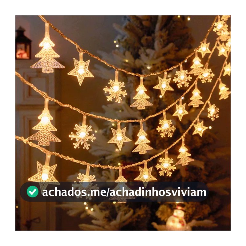 22M Cordão de Luz Solar LED Natal Estrela Floco de Neve Árvore Decoração para Jardim e Varanda