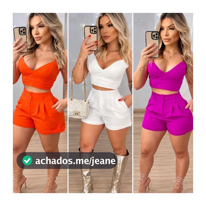 Conjunto Feminino Alfaiataria  (SHORT+GROPEED)
