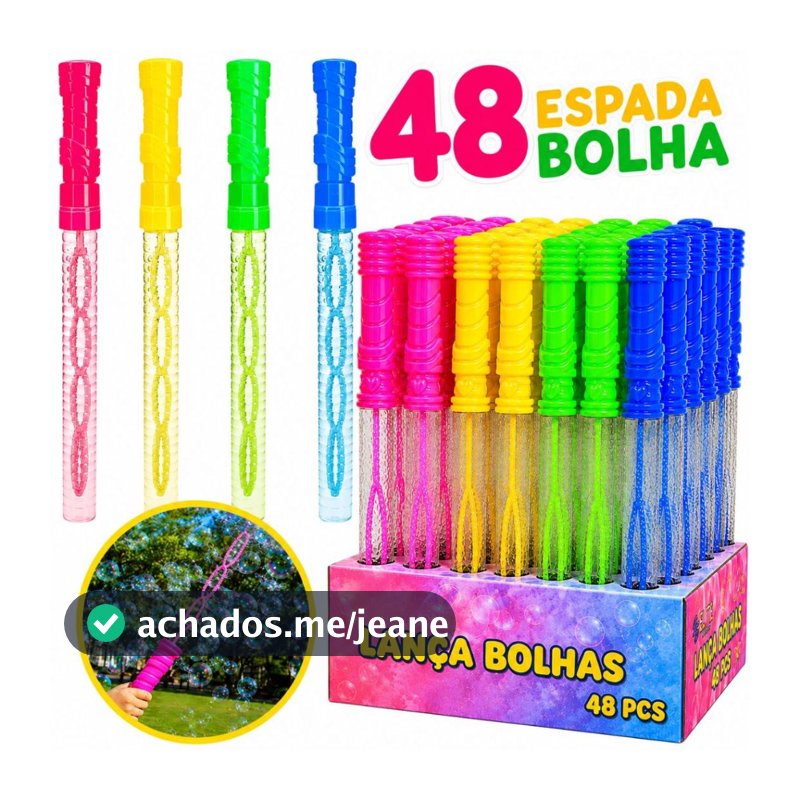 Kit 48 Bolha de Sabão Bolinha de Sabão Kit Lembracinha Festa Brinquedo Infantil Escolar Espada De Bolhas Gigante