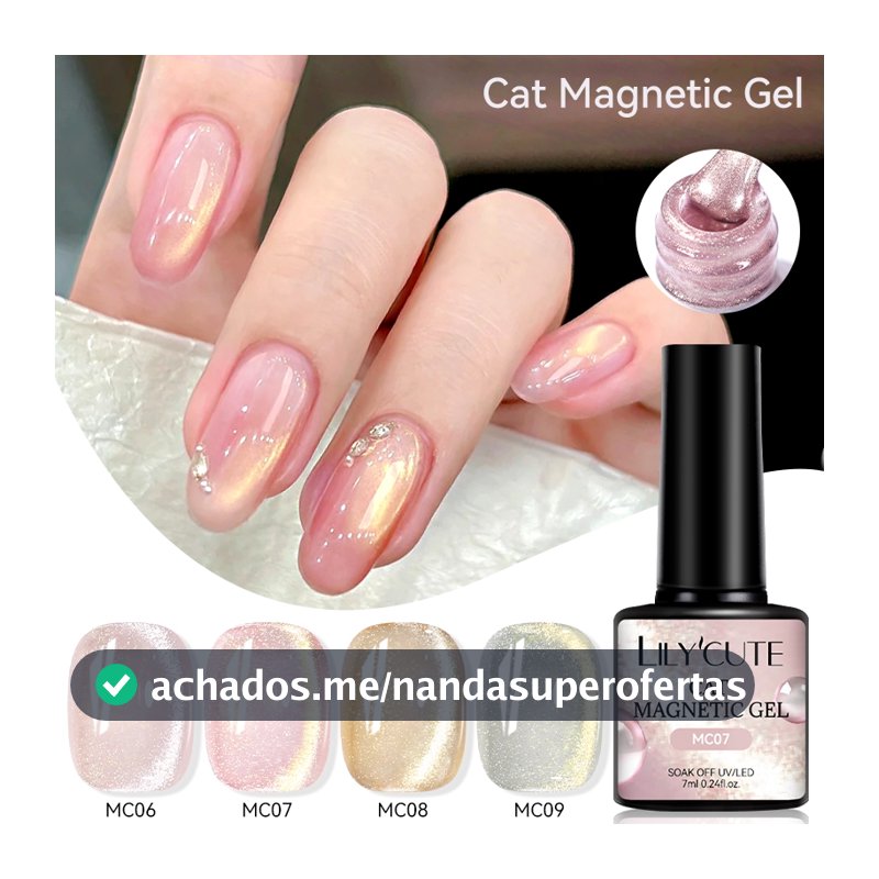 LILY'CUTE Gato Gel Magnético Unha Polonês Rosa Fino Glitter Contas De Vidro Embeber Fora Espumante Arte Do Prego