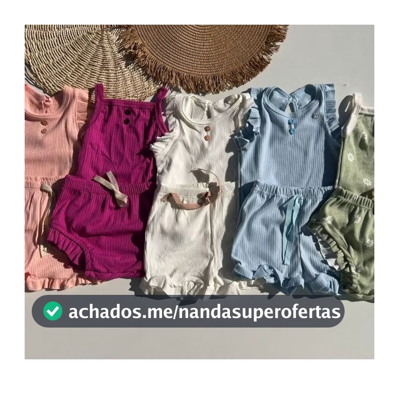 Kit 4 pecas Conj VALENTINA fru fru menina bebê verão infantil bermuda e blusa P ao 8