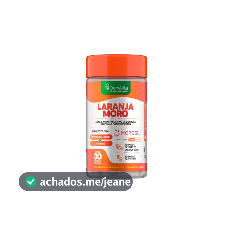Extrato de Laranja Moro + Cromo + Café Verde 3x1, Com o Autêntico Morosil - Denavita