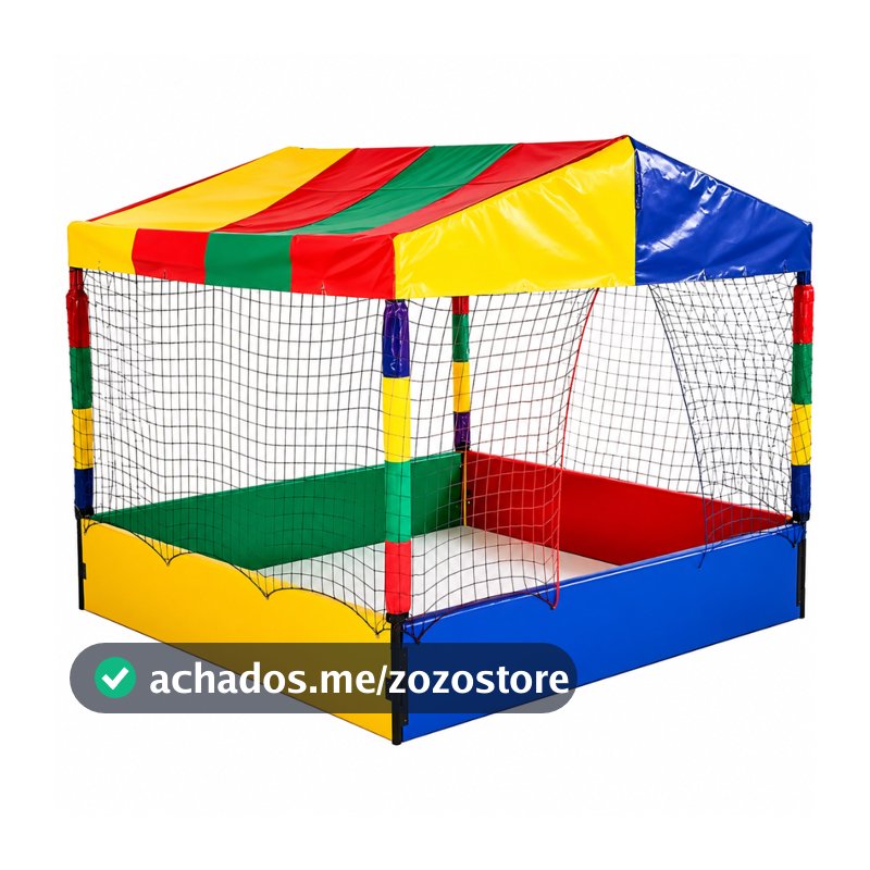 Piscina de Bolinhas Quadrada 1,50m Nacional Premium Colorida Playground