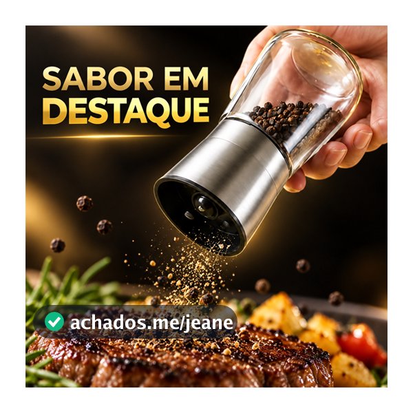 Moedor De Temperos Profissional Em Inox Triturador De Pimenta Do Reino E Sal Para Churrasco E Cozinha