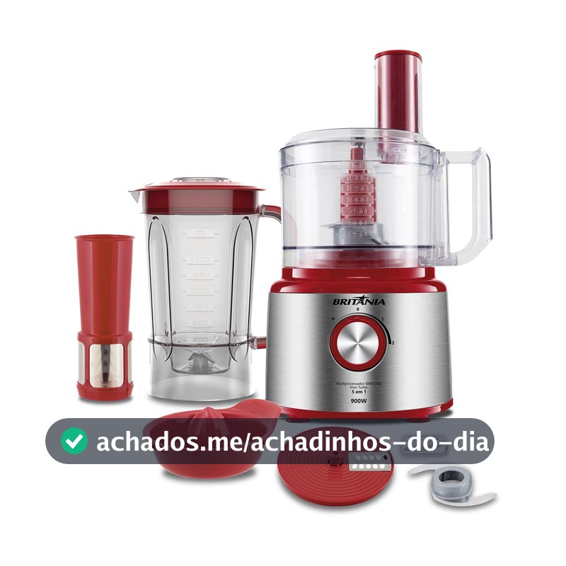 Multiprocessador Britânia 5 em 1 Inox 900W BMP2700V Turbo