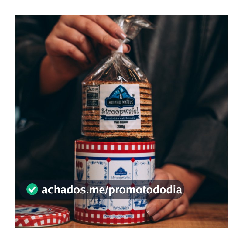 Lata Com Biscoito Wafel Holandês Stroopwafel Moinho 280g Presenteável