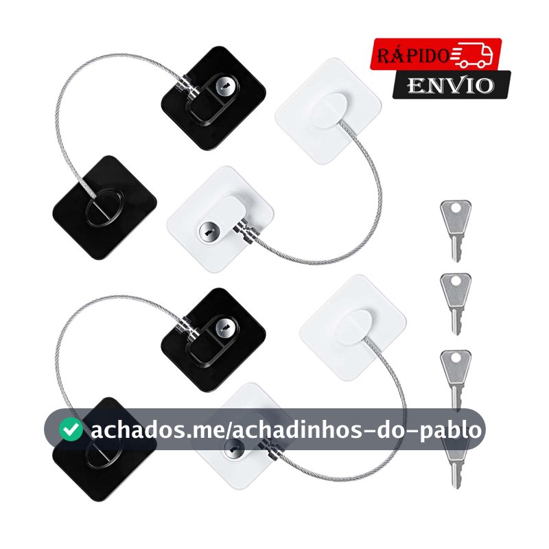 2pçs Trava De Segurança Chave Para Porta Gaveta Bebês Crianças Cadeado Sem Furar Para Geladeira Armario Com Chave