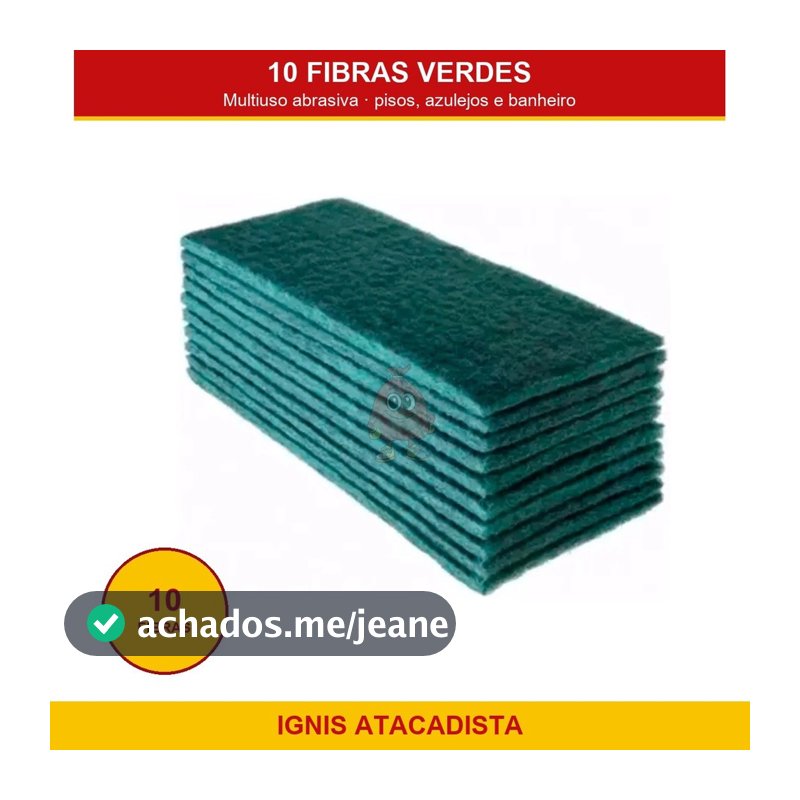 Kit 10 Fibras Abrasivas Verdes Esponja Limpeza Geral Espon Flora