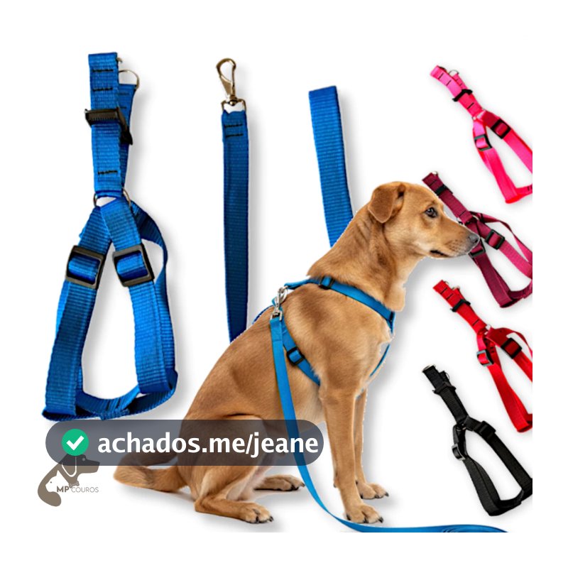 Peitoral Americano para Cães Médio e Grande Porte Ajustável Super Resistente varias cores e tamanhos