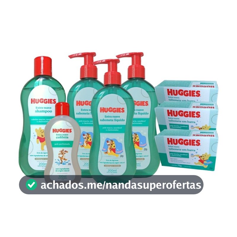 Kit Banho Bebê Huggies Disney Extra Suave c/ 8 Itens