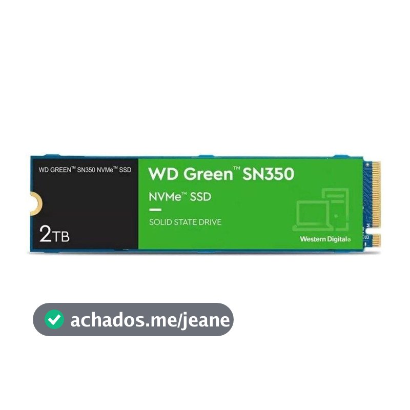 SSD M.2 NVMe 2TB Western Digital WD Green SN350 Velocidade de Leitura/Gravação até 3200/3000MB/s Gen3x4 WDS200T3G0C