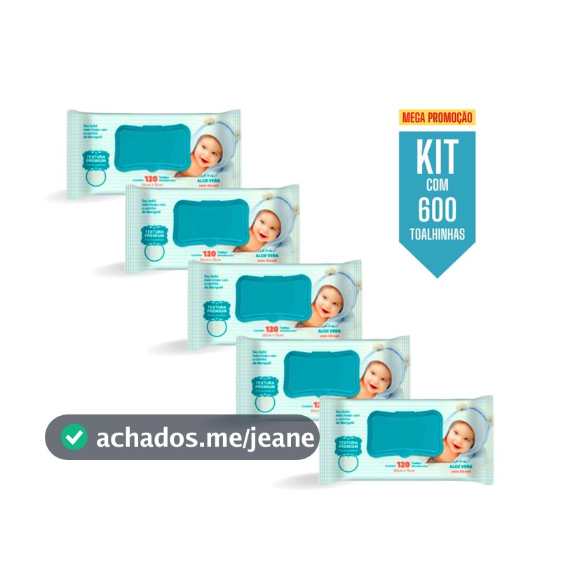 Toalha/lenço Umedecido Marigold Baby 120 Un - Kit Com 5 Unidades : Premium, camomila e RN