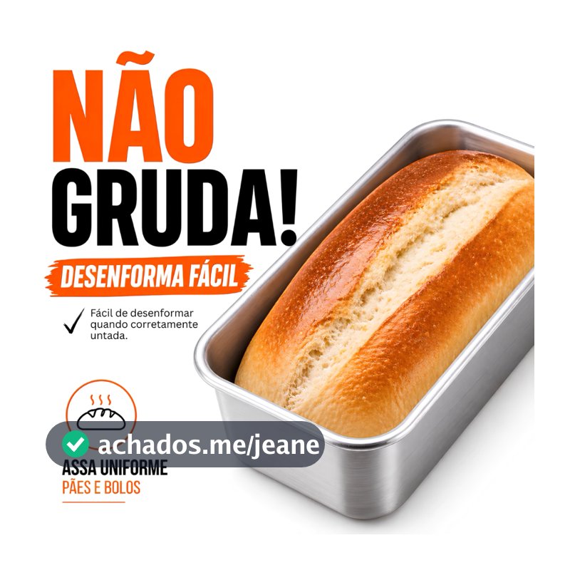 Forma de Pão Alumínio Reforçado | Assa Uniforme + Desenforma Fácil | Ideal Pão Caseiro e Bolo
