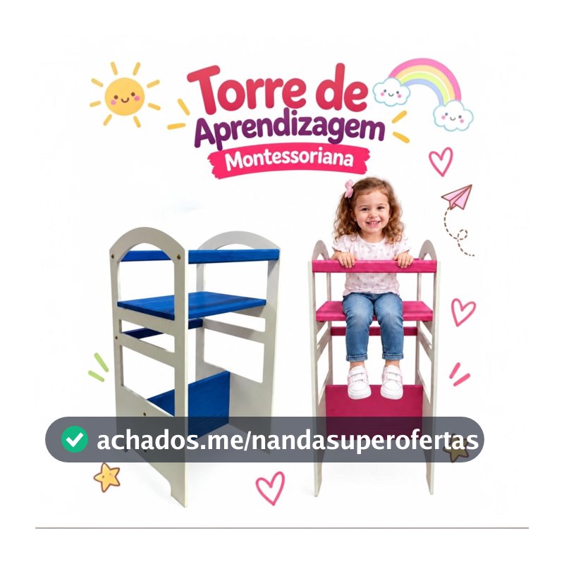 Torre de Aprendizagem Infantil Montessori 4 em 1