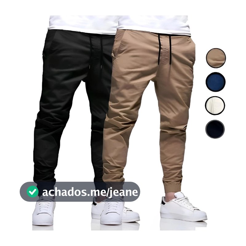 Calça Jeans Jogger  Masculina Premium com Lycra - Sarja com Punho, Conforto e Estilo vc
