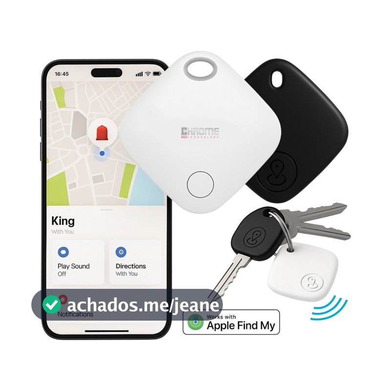 Rastreador Bluetooth Smart AirTag p/ iPhone – Localizador iOS p/ Pets, Chaves e Objetos Perdidos