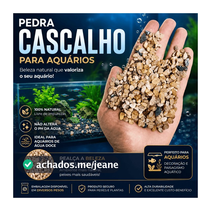 Substrato Premium Pedras Cascalho de Rio Aquários N1 1Kg