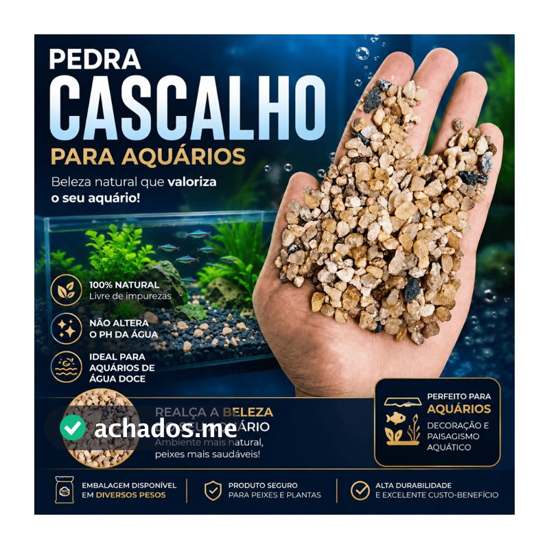 Substrato Premium Pedras Cascalho de Rio Aquários N1 1Kg