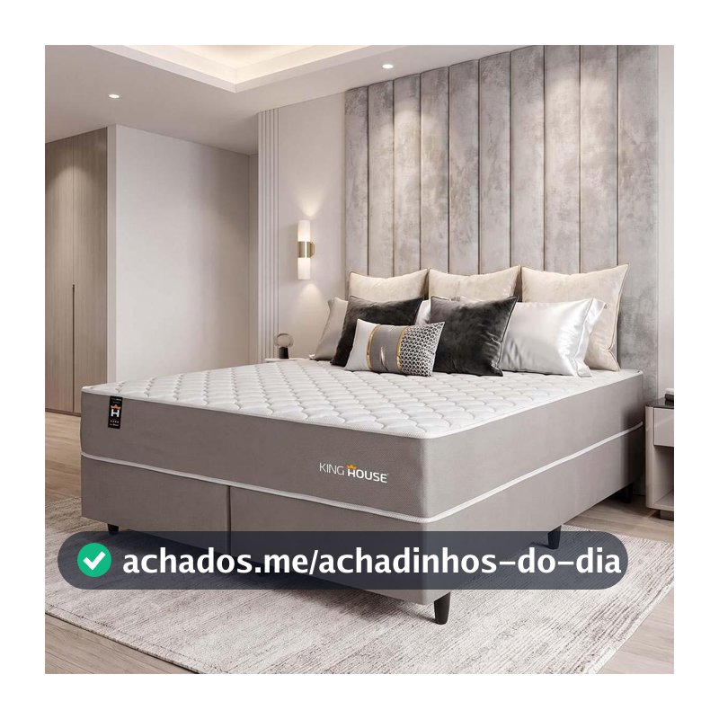 Conjunto Cama Box Queen Size Alpha Special 158x198x60 Bege Molas ensacadas - Hellen