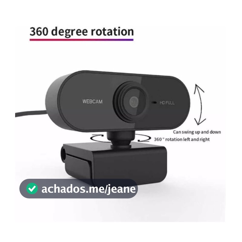 Webcam Câmera Computador Full HD 1080x1920p 2MP USB Plug Play Microfone Embutido