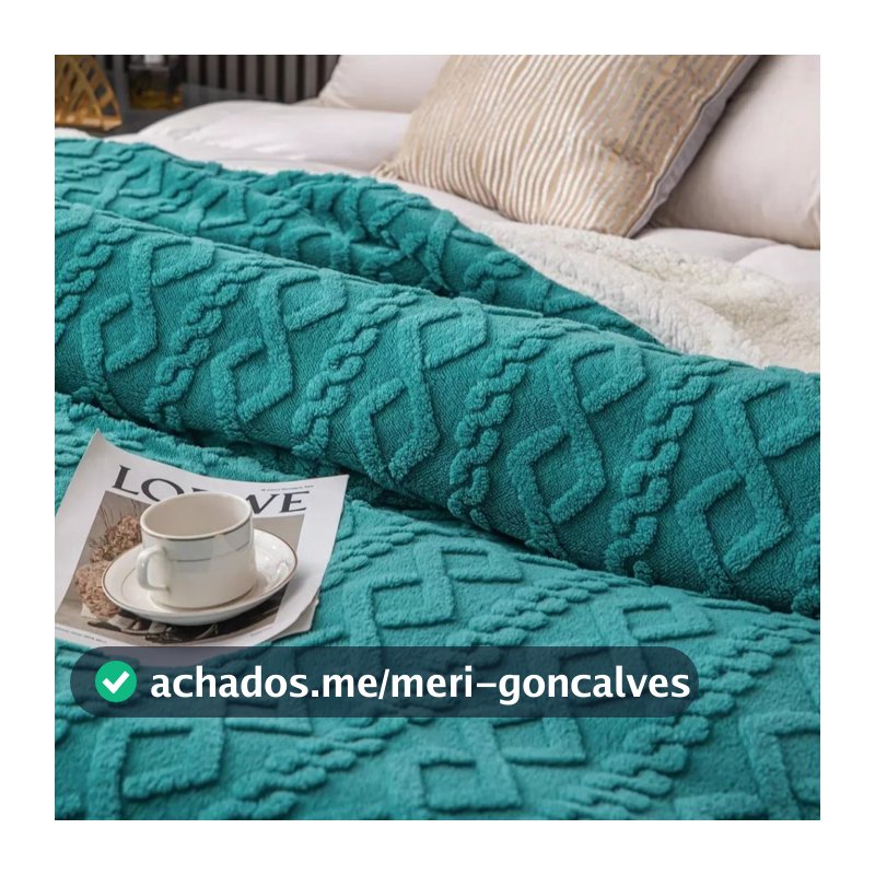 Cobertor Manta Glamour Com Sherpa Casal Dupla Face 1,80 x 2,20 Super Macio