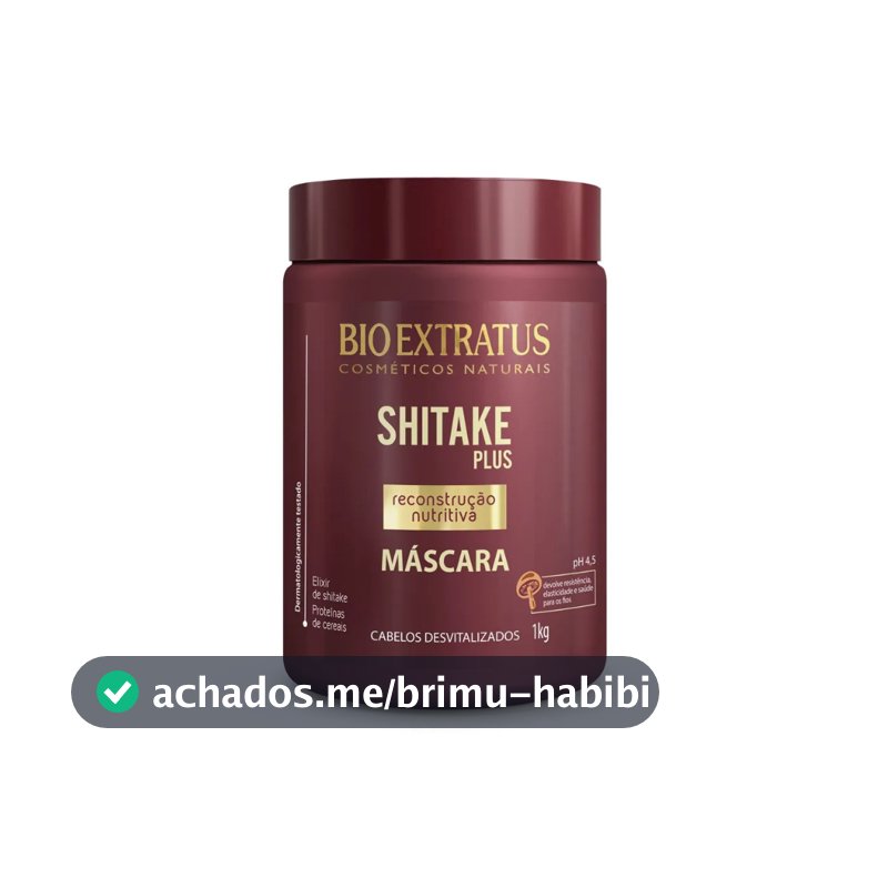 Máscara Shitake Plus Bio Extratus 1Kg Reconstrução Nutritiva