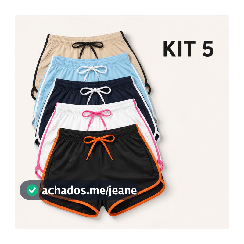 Kit  5 Shorts Feminino Soltinho