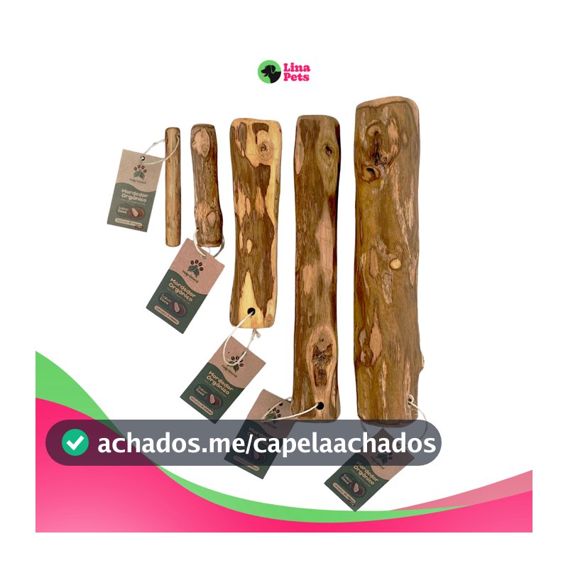 MORDEDOR PARA CACHORRO PRODUTO NATURAL RUSTICO MADEIRA DE CAFE SABOR CÔCO DA HELPWOOD BRINQUEDO PET