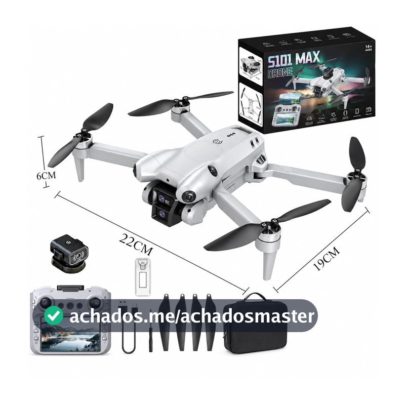 Drone S101 Max 4K Câmera Dupla FPV Dobrável com Controle