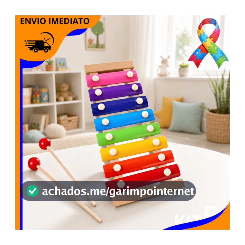 Xilofone Infantil Musical 8 Notas Colorido Educativo Com Baquetas Brinquedo Montessori para você