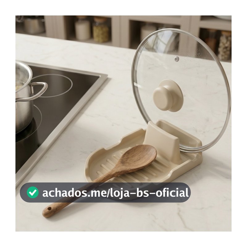 Organizador Utensílios Cozinha Suporte Tampa Colher Bancada