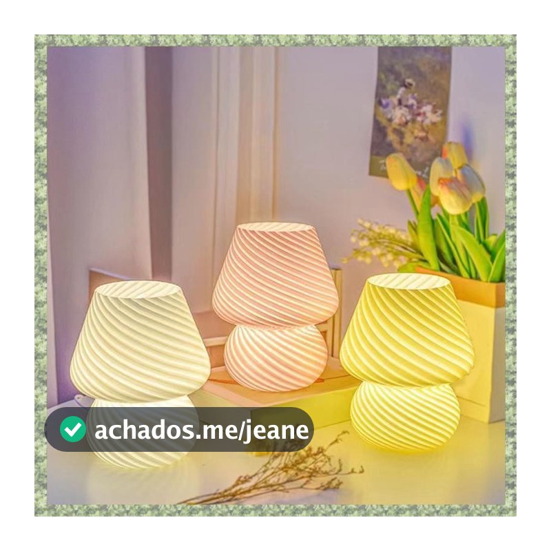 (P X C W) Lâmpada De Mesa De Vidro LED Em Forma De Cogumelo Cabeceira De Cama Para Crianças Decoração