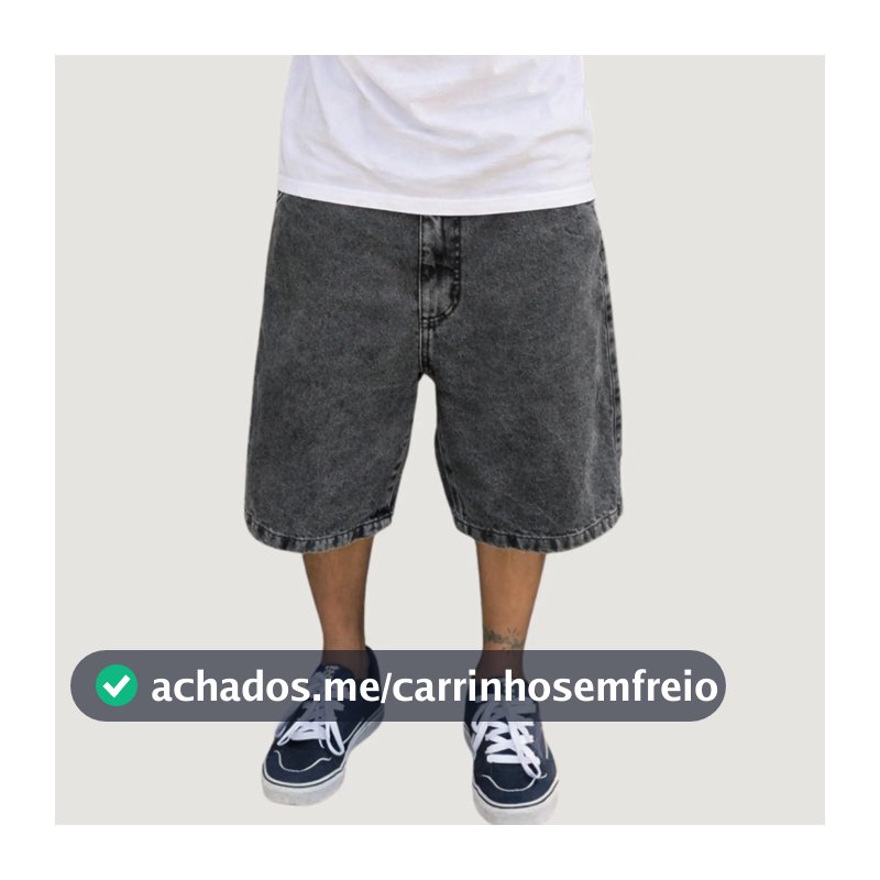 Bermuda Baggy Jeans Masculina Balão Streetwear Oversized