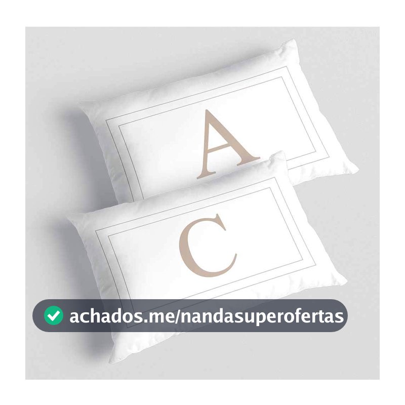 Kit 2 Capas de Almofadas Letras Iniciais Cama Casal baguete 30x50cm