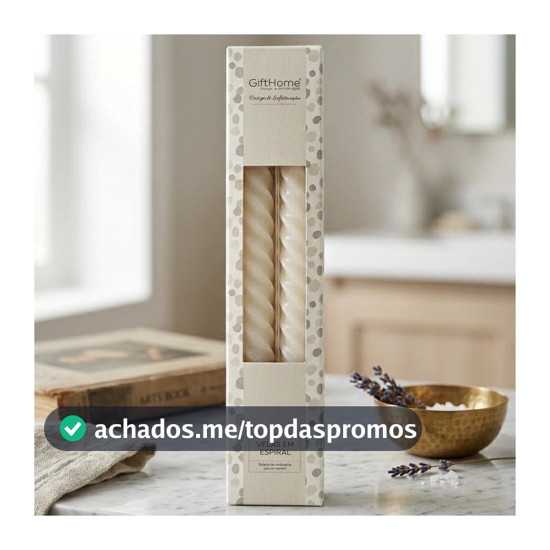 Kit 2 Velas Espiral Decorativas 25cm – Brancas l Parafina