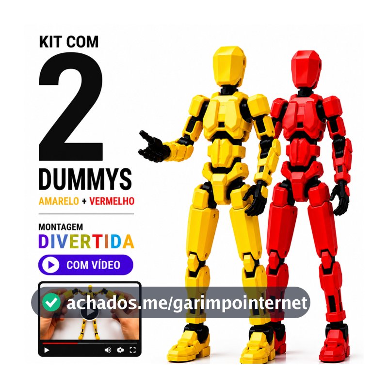 Kit 2 Boneco Articulado Dummy 13 Desmontados Brinquedo Infantil Figura Criativo Acessórios