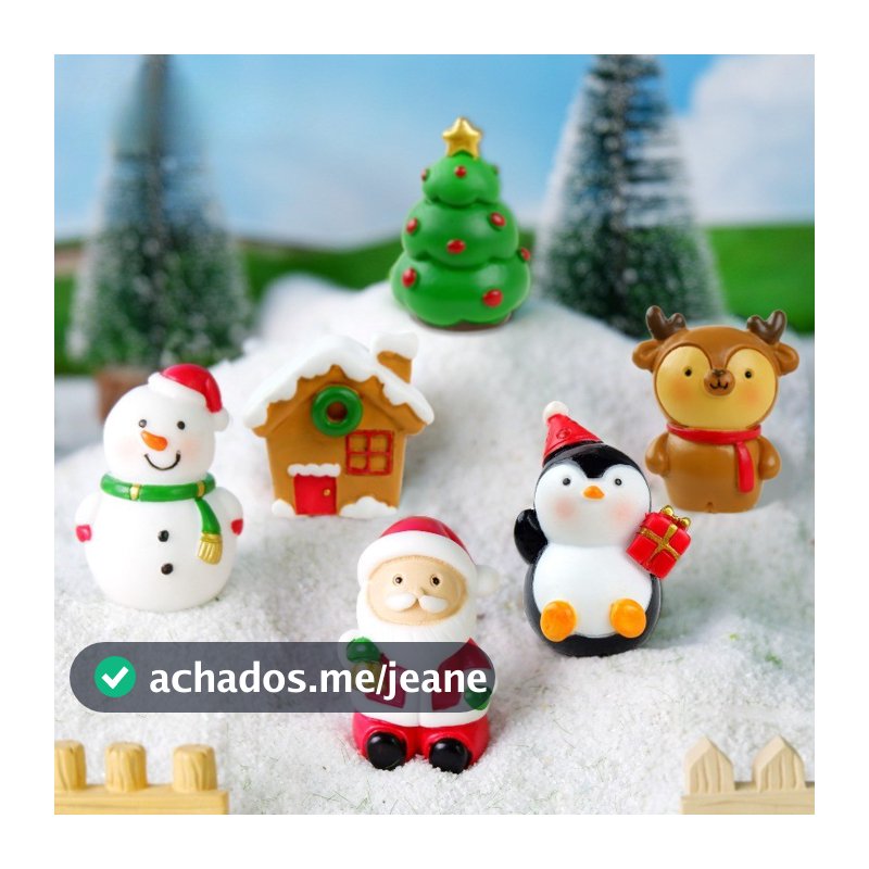 6 Estilos Jardim De Fadas Ornamentos Dos Desenhos Animados Resina Artesanato Presente Natal Santa Floco De Neve Boneco E