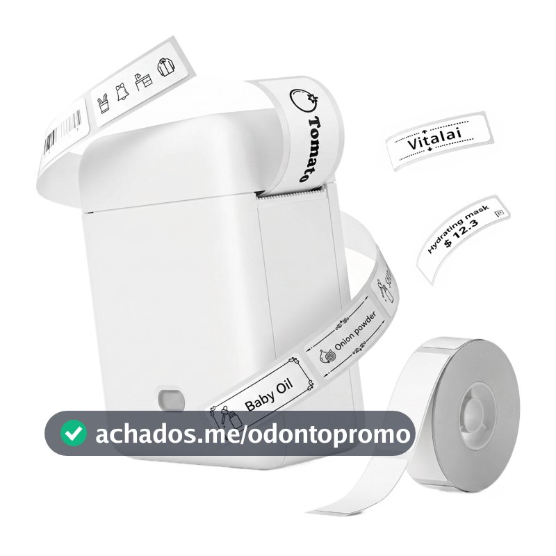 Mini Impressora Etiquetadora Bluetooth Portátil Sem Tinta Para Casa Escritório Loja Pequena, 1 Rolo Papel Térmico Grátis