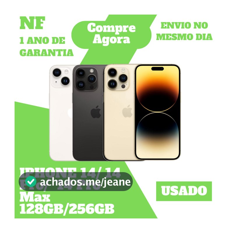Usado: Apple iPhone 14 14 Pro 14 Pro Max 128GB 256GB 512GB Desbloqueado 1 Ano de Garantia