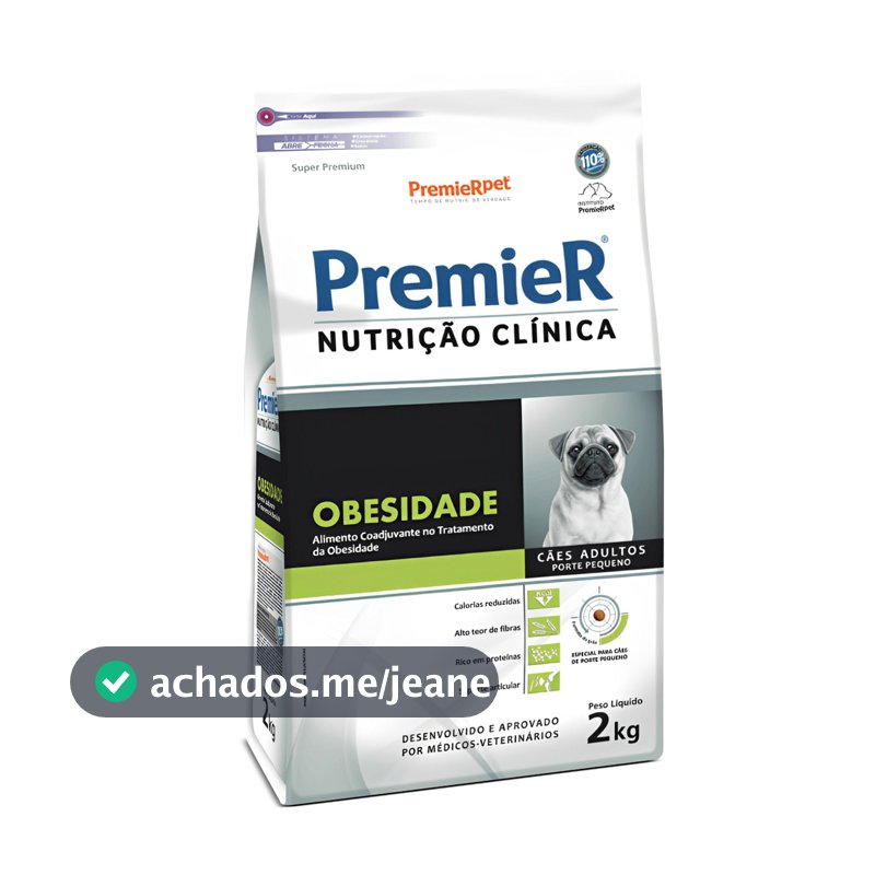 Ração Premier Nutrição Clínica Obesidade Por/Peq Adultos 2kg