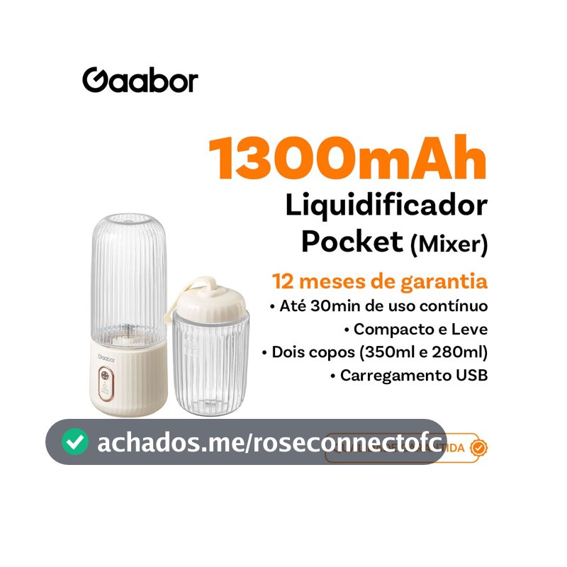 Gaabor Mini copo de liquidificador 350 ml + 280 ml Sem fio e conveniente Bateria de grande capacidade de FP03T -1