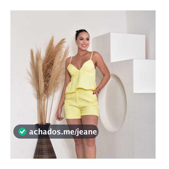 Conjunto Feminino Short +top Cropped Babado Alfaiataria Tendencia
