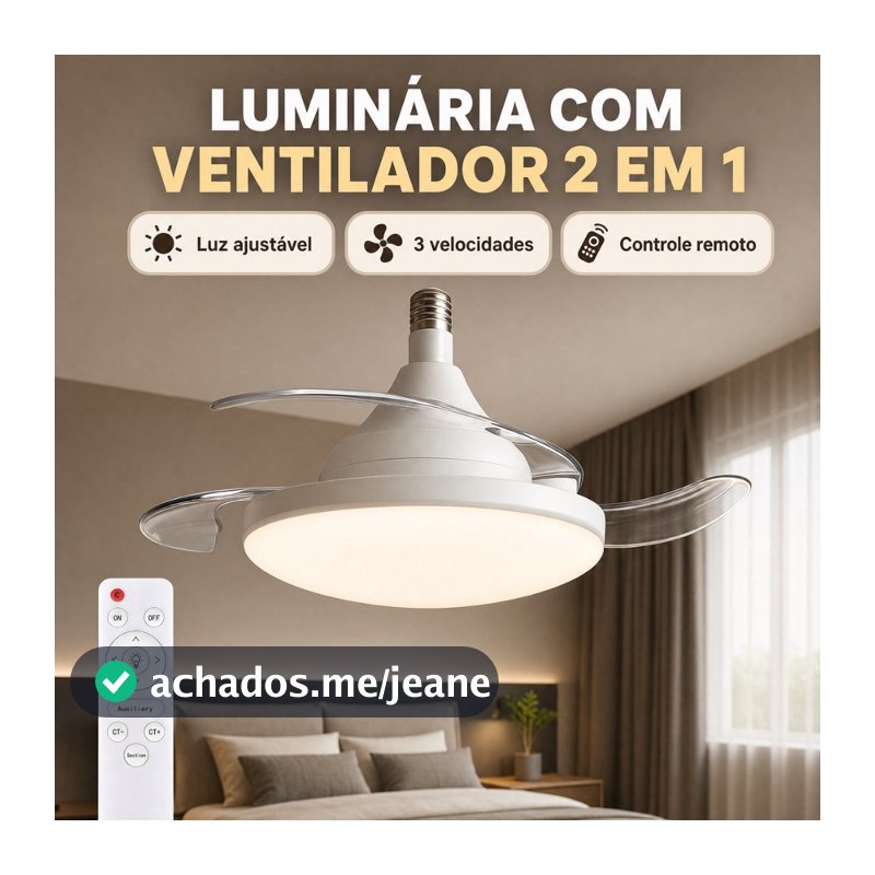 E27 Soquete Invisível Ventilador De Teto Luz Remota LED Lâmpada 2 Em 1 Para Quarto Sala Estar