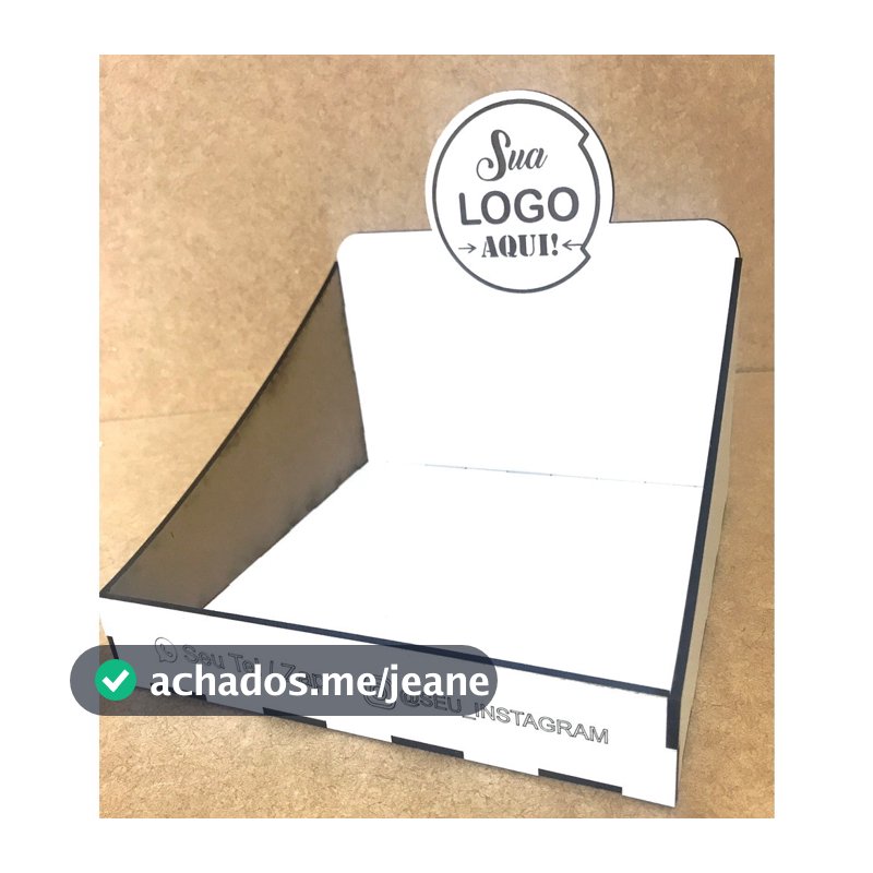 2x Unid. Expositor de Brownie / Doces/ Palha  / Personalizado c/ sua logomarca em MDF Branco MDF