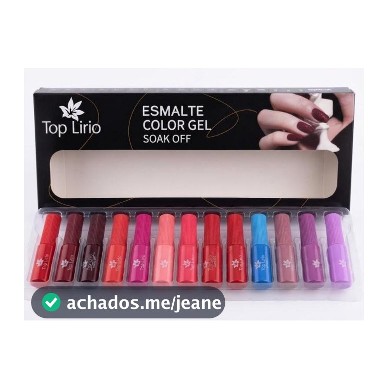Kit 12 Esmalte Gel Led Uv Lirio Nail Gel Soak Off Color Coat 12ml Uv/Led Cores Novas Vivas E Vibrantes