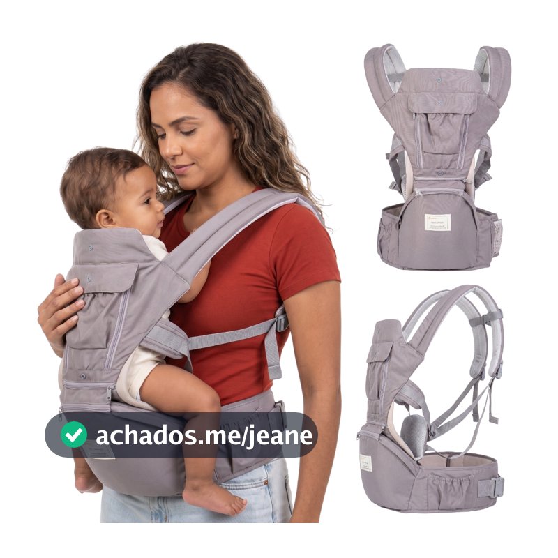 Bolsa Canguru Ergonômica 12 Posições 3 Em 1 Bolsos Externos Bebês 0 a 36 Meses 0 a 36 quilos Aiebao