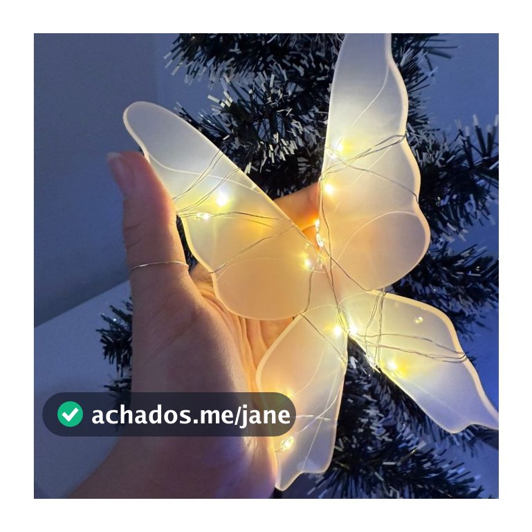 Decoração De Natal Enfeite Borboleta Acrílico Com Fio De LED Enfeite 17cm e 35cm