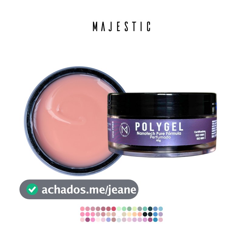 POLYGEL Perfumado (20 cores: Nude Rosa Branco) Alongamento Majestic Nails